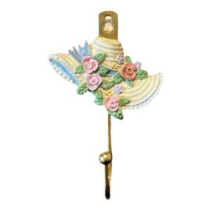 Vintage Avon Country Notions Spring Bonnet Resin/Brass Hat/Clothes Wall Hook NEW